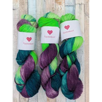 Sockenwolle handgefärbt 4-fach 100g 420m