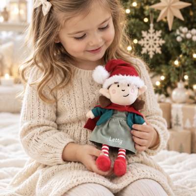 Wichtelpuppe mit Namen - Weihnachtsgeschenk Mädchen - Nikolausgeschenk mit Namen - Weihnachtswichtel personalisiert