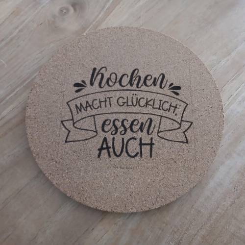 Kork-Untersetzer mit Lasergravur, personalisiert, Wunschmotiv