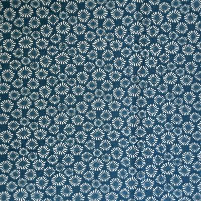 Blumen Blau Weiß Baumwolle Reststück 70 x 150 cm
