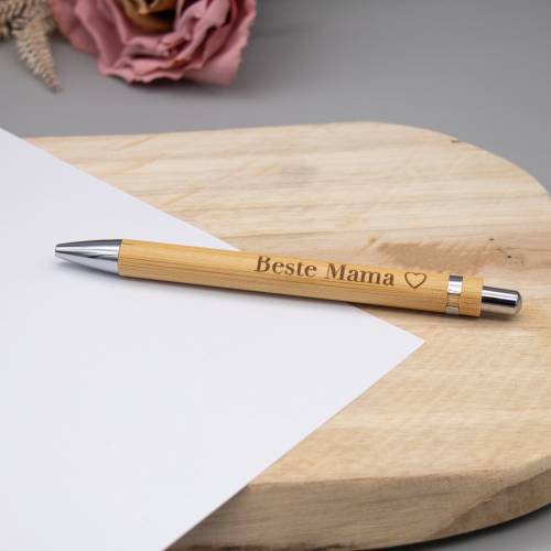 Bambus-Kugelschreiber – Beste Mama oder Bester Papa