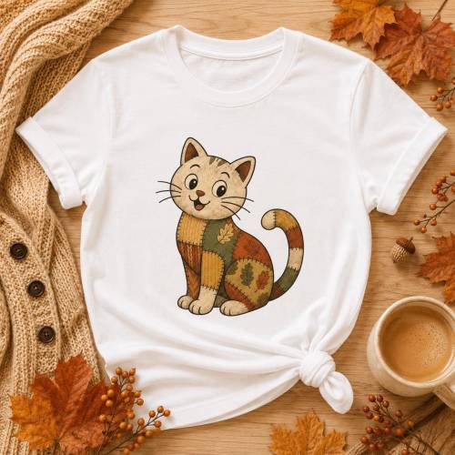 Katzen Herbst PNG, Geschenk für Katzenliebhaber, süßes Katze Design für T-Shirts, Kissen, Bags, Tasse