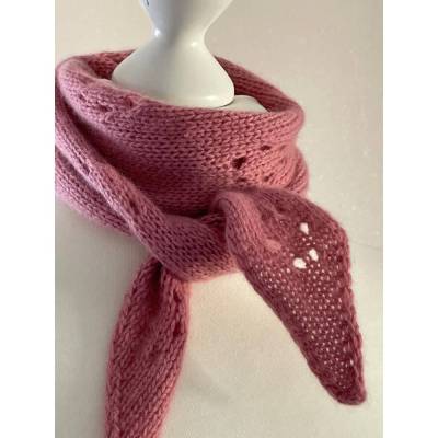 Sophie Schal / Scarf Stil 100% Cardiff Kaschmir Minischal altrosa Handgestrickter Kaschmirschal