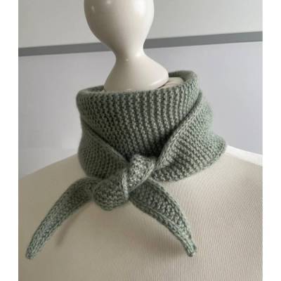 Mini-Schal gestrickt im Sophie-Stil salbei 100% Premium Merinowolle Halstuch sofort lieferbar
