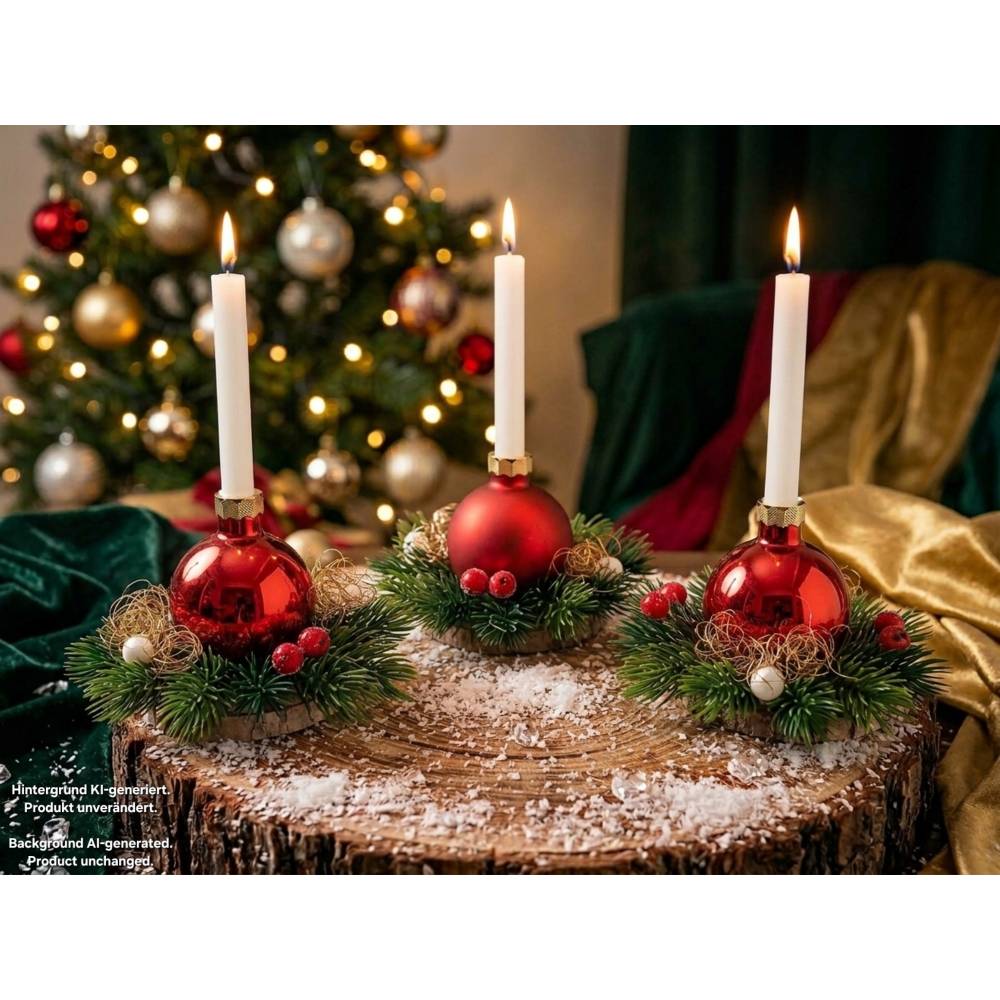 Weihnachtskugel Kerzenhalter, Advent Kerzenhalter, Weihnachten Kerzenhalter, Windlicht Weihnachtskugel, Weihnachten