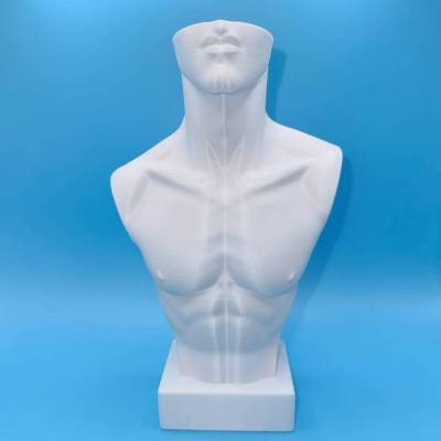 Kunst moderne Männer Büste weiß 3D Druck Deko Torso Skulptur 20 cm