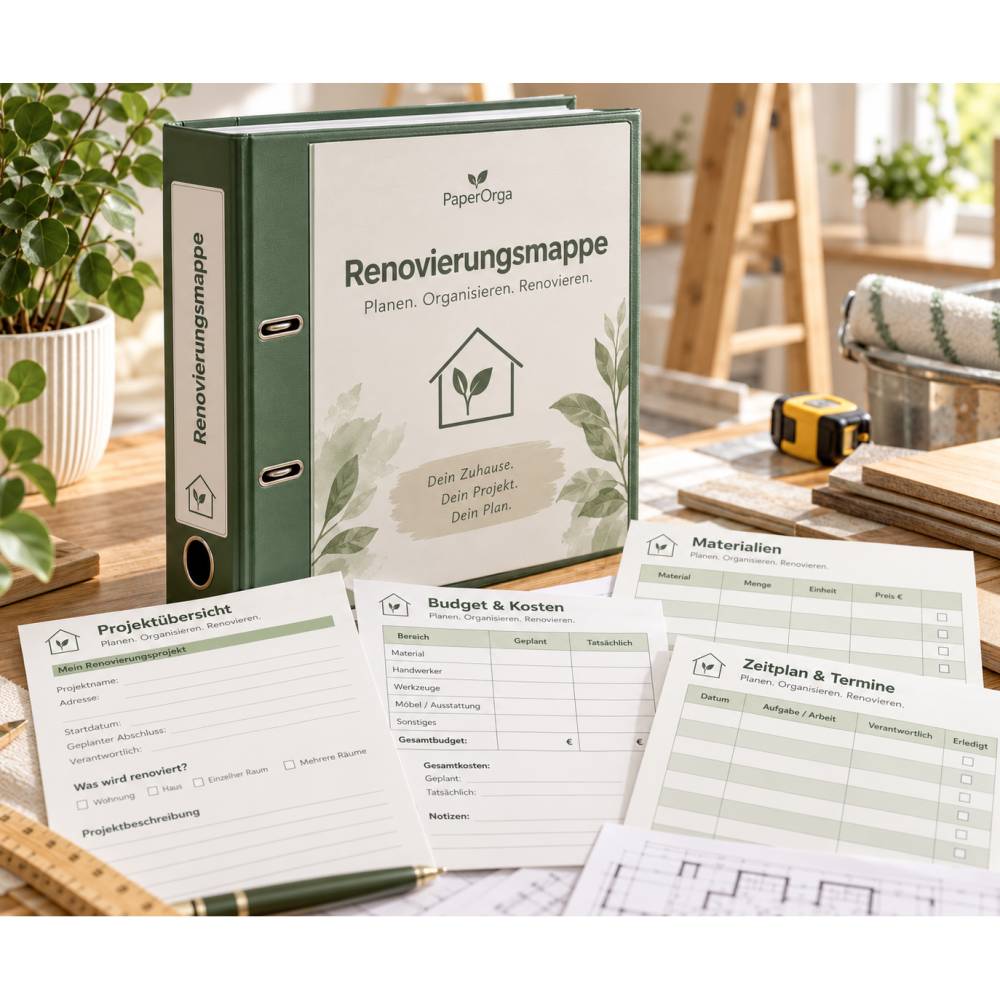 Renovierungsmappe PDF | Renovierungsplaner zum Ausdrucken | Renovierung organisieren | Budget, Material, Zeitplan & Chec Bild 6