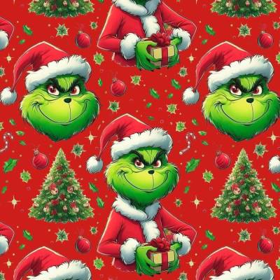Sommersweat * Grinch rot * XXL-Breite
