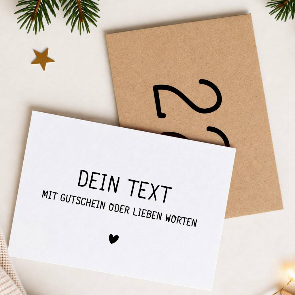 Adventskalender zum Befüllen personalisiert, 24 Karten in Kraftpapier-Umschlägen für Paare, Frauen & Männer, DIY blanko Bild 6