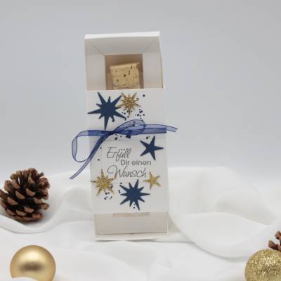 Geldgeschenk zu Weihnachten - Geschenkbox mit Reagenzglas - handgemachte Weihnachtsverpackung