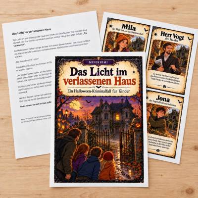 Das Licht im verlassenen Haus – Halloween-Minikrimi für Kinder als PDF zum Ausdrucken
