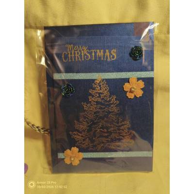 Weihnachtskarte handgemacht – festliche Grußkarte mit Metallic-Effekt