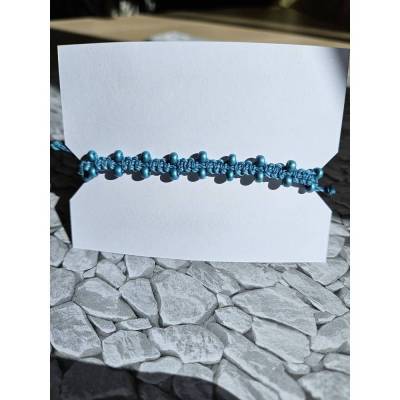 Perlenarmband im Makramee-Stil – handgeknüpft, verstellbar 16–20 cm