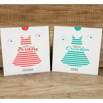 Personalisierte Geldgeschenkkarte zur Jugendweihe/Konfirmation/Kommunion oder zum Geburtstag für ein Mädchen/eine Frau