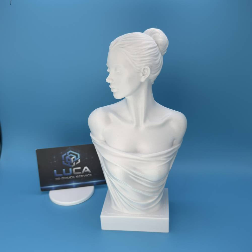 Kunst Damenbüste Weiß 20 cm 3D Druck Skulptur Wohnaccessoires Deko Bild 1