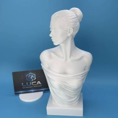 Kunst Damenbüste Weiß 20 cm 3D Druck Skulptur Wohnaccessoires Deko