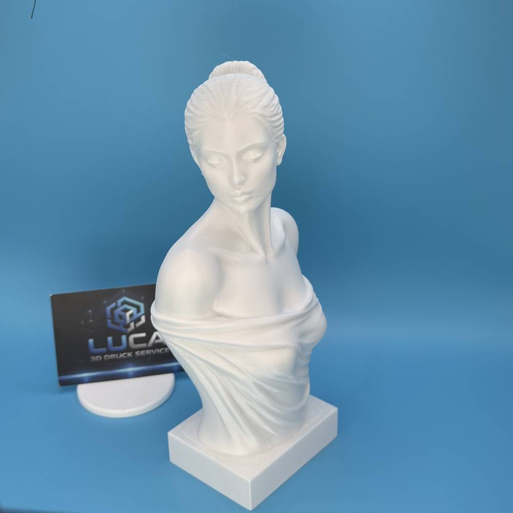 Kunst Damenbüste Weiß 20 cm 3D Druck Skulptur Wohnaccessoires Deko Bild 2
