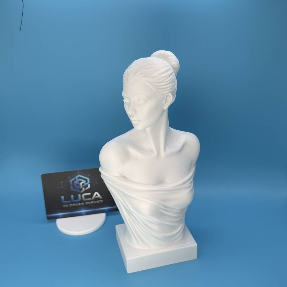 Kunst Damenbüste Weiß 20 cm 3D Druck Skulptur Wohnaccessoires Deko Bild 3