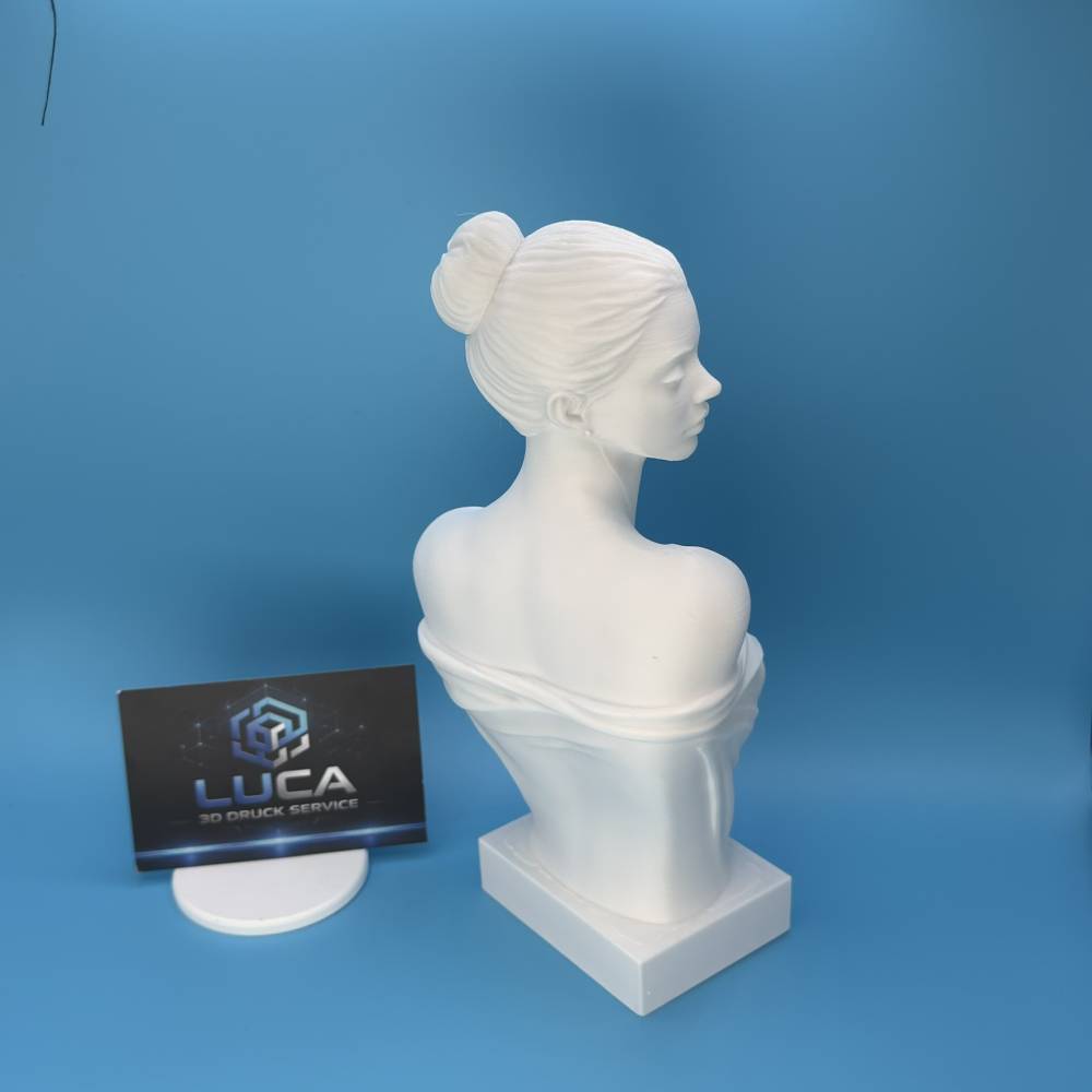 Kunst Damenbüste Weiß 20 cm 3D Druck Skulptur Wohnaccessoires Deko Bild 4
