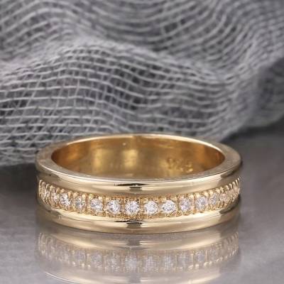 Minimalistischer Kupfer Zirkonia Ring Damen