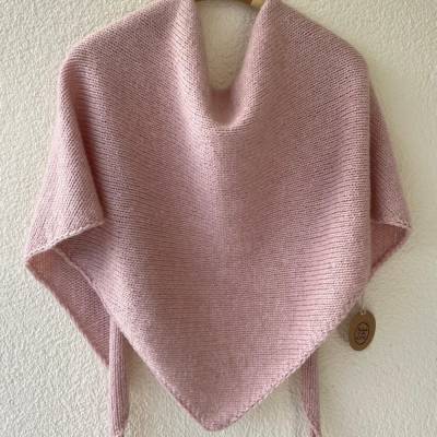 Dreieckstuch Damen Schal pastelrosa – Baby Alpaka Halstuch – Handmade