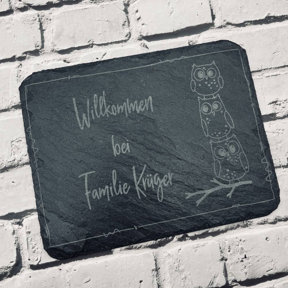 Elegantes Schiefer‑Türschild – personalisiertes Haustür‑ und Klingelschild mit individueller Gravur Bild 7