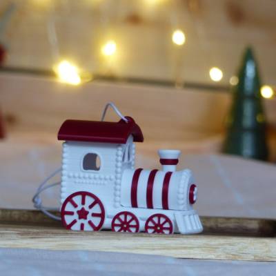 Lokomotive Anhänger - Baumschmuck