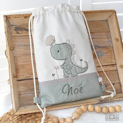 Rucksack-/Beutel mit Drachenmotiv und Wunschname