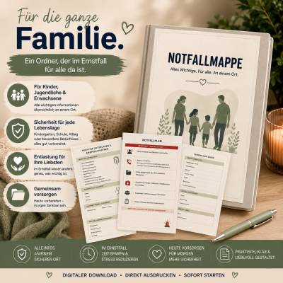 Notfallordner Familie – Wichtige Unterlagen & Informationen für den Ernstfall