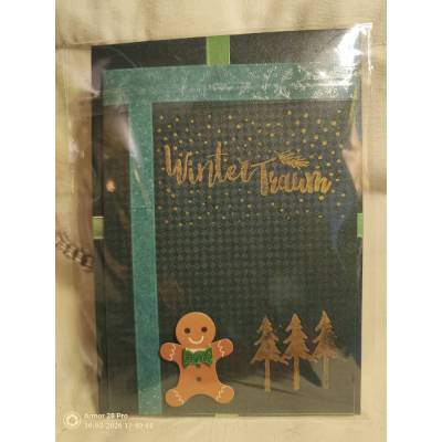 Weihnachtskarte handgemacht – festliche Grußkarte mit Metallic-Effekt