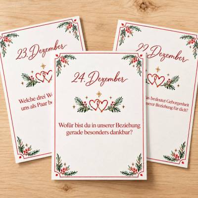 24 Gesprächsfragen für Paare – Adventskalender für mehr Nähe als PDF