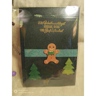 Weihnachtskarte handgemacht – festliche Grußkarte mit Metallic-Effekt