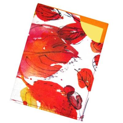 Impfpasshülle Baumwolle Aquarell Blätter – Schutzhülle waschbar, doppellagig & verstärkt