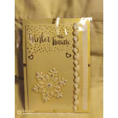 Weihnachtskarte handgemacht – festliche Grußkarte mit Metallic-Effekt