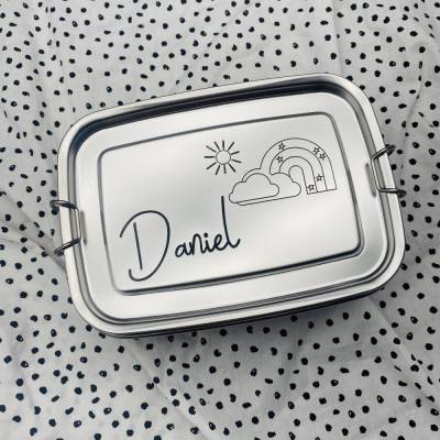 Hochwertige Edelstahl-Brotdose mit Gravur | Einzigartiges Geschenk für Kinder