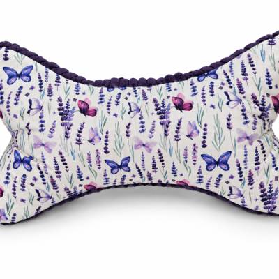 Leseknochen Standard ca. 37 cm – Lesekissen Lavendel & Schmetterlinge – Lila  | handgemacht