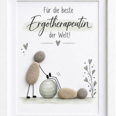 Steinbild · Für die beste Ergotherapeutin der Welt · Personalisiertes Dankeschön