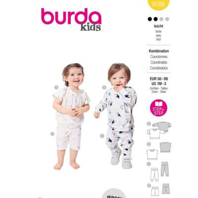 burda Papierchnittmuster Baby Set für Shirts & Hosen #9186 Gr. 56-98 HW26