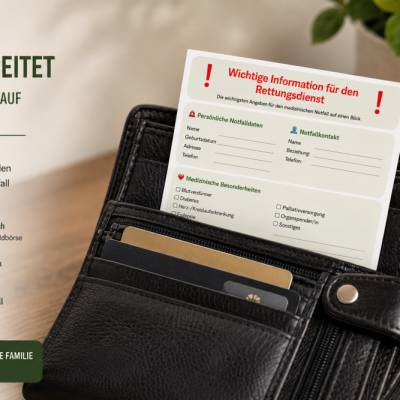 Notfallkarte für den Rettungsdienst – wichtige Notfalldaten zum Ausdrucken