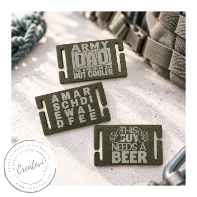 Molle Patch mit Spruch für Rucksack & Ausrüstung, 3D-PETG, Olivgrün
