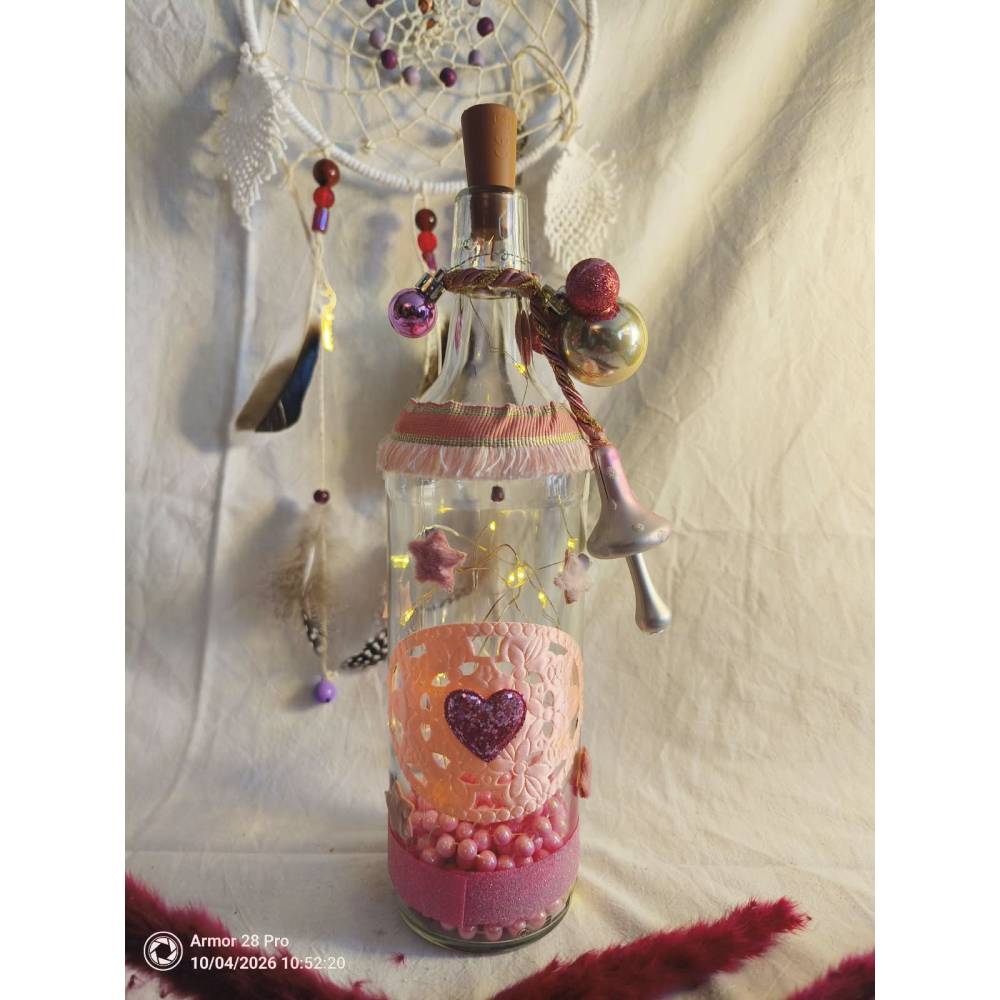 Lichterflasche Weihnachten – dekorative Flasche mit Lichterkorken
