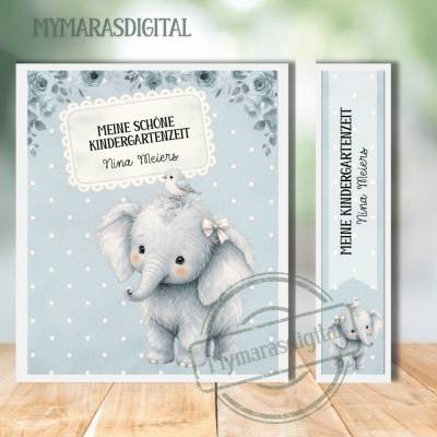 Kindergarten Ordner Vorlage zum Ausdrucken | Personalisierbares Ordner Cover | Kindergarten Start | 40 x 30 cm | Digital