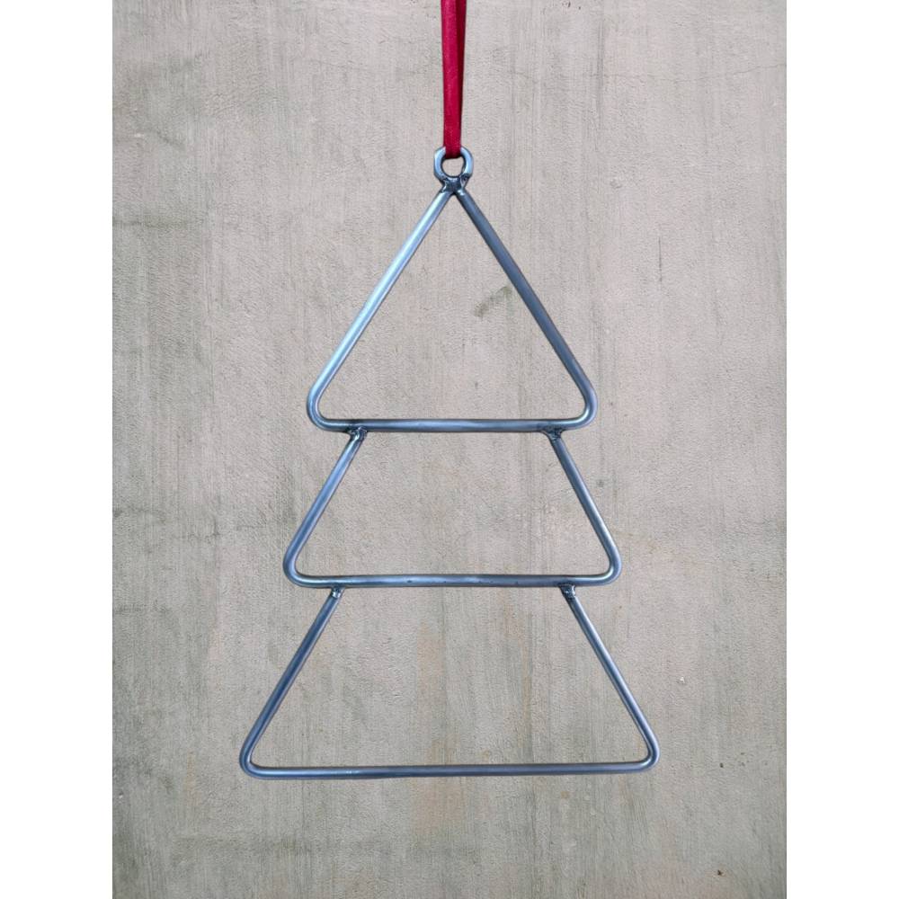 Weihnachtsbaum-Anhänger aus Edelstahl, 200x290mm – Handgefertigte Weihnachtsdeko zum Aufhängen