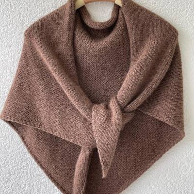 Dreieckstuch Damen Schal nougat / braun Baby Alpaka Halstuch – Handmade