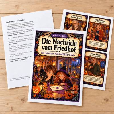 Die Nachricht vom Friedhof – Halloween-Minikrimi für Kinder als PDF zum Ausdrucken