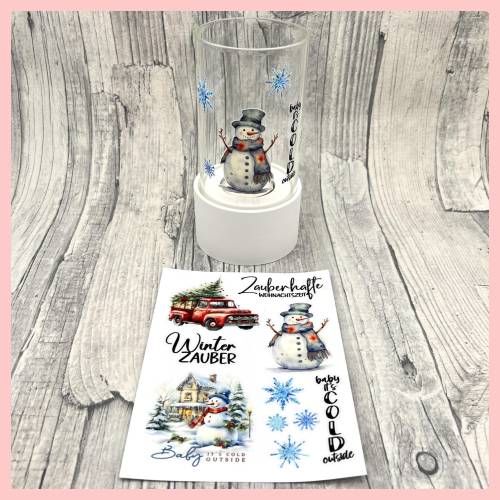 Rubon Winter, WINTERZAUBER, A6, bunt/farbig, randlos, Rubon, Rub ONs, z.B. f. Raysin / Keraflott, Winter, Weihnachten