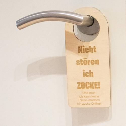 Holz-Türhänger Nicht stören, ich zocke! – für Gamer