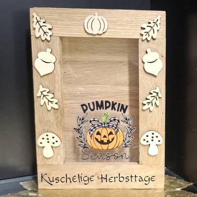Deko - Holzbox für LED - Lichterketten - Kuschelige Herbsttage -