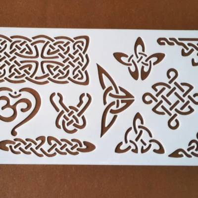 Keltische Knoten Schablone, geometrische Schablone, Schablone für Holz, für Malerei, Bordüre 18 cm x 10 cm