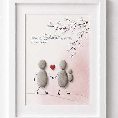 Steinbild · Du hast uns Sicherheit geschenkt – Dankeschön Hebamme